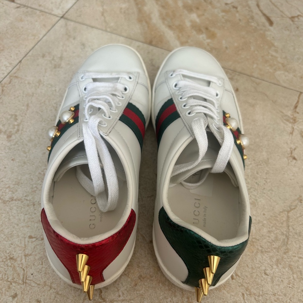 Gucci Ace Studded Pearl (Women’s) SIZE 35 1/2 - Picture 3 of 5